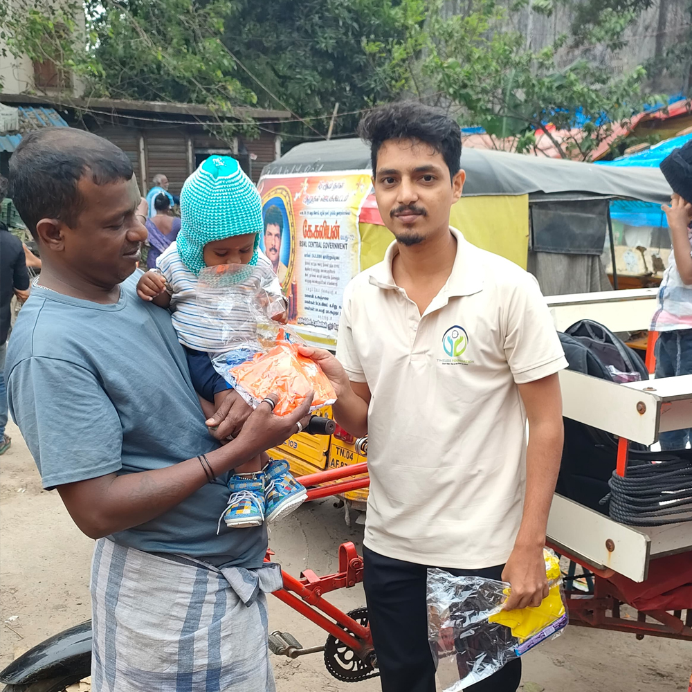 Cloths and snacks distribution event - Timeless Foundation